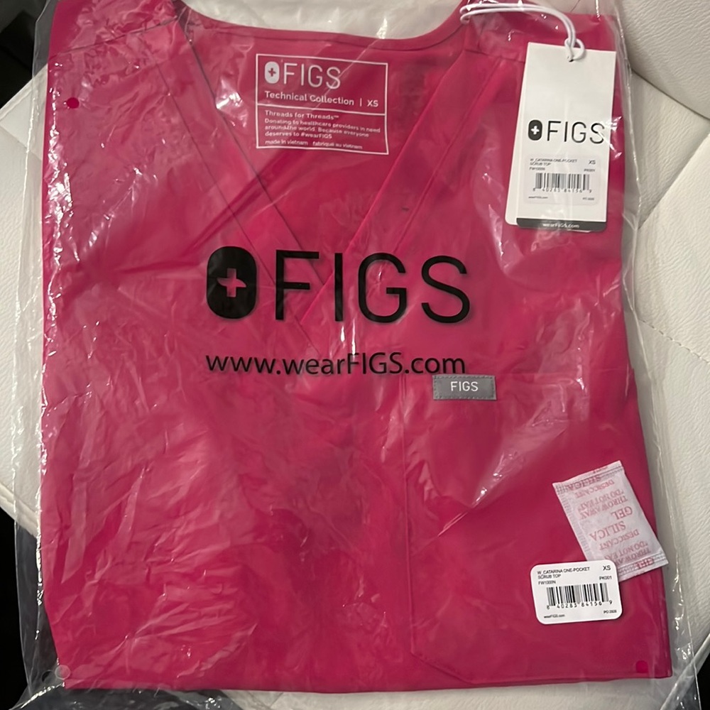 Figs scrub top XS (Rose Pink)
